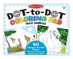 [0000772191043] Dot to Dot Colouring Pad - Wild Animals Melissa and Doug