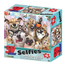 [0670889108199] Puzzle Pet Selfies 3D 48 pieces (Jigsaw)