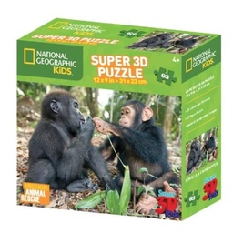 [0670889135089] Puzzle Gorilla and Chimp 3D 63 pieces (Jigsaw)
