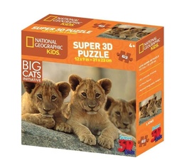 [0670889135317] Puzzle Lions 3D 63 pieces (Jigsaw)