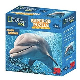 [0670889135652] Puzzle Dolphin 3D 63 pieces (Jigsaw)