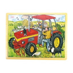 [0691621087442] 24 Piece Puzzle Tray - Tractor