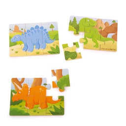 [0691621198162] Puzzle Dinosaur 6 Piece Puzzles Bigjigs (Jigsaw)