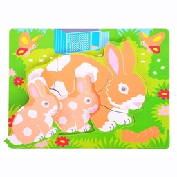 [0691621200124] Chunky Puzzle - Mum and Baby Rabbit (Jigsaw)