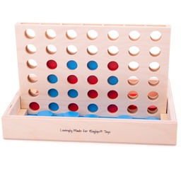 [0691621536995] Wooden Traditional Four in a Row Game Bigjigs