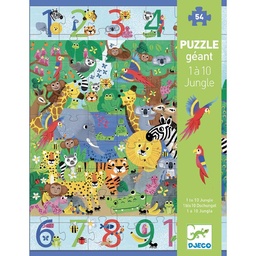 [3070900071483] 1 to 10 Jungle - 54pcs Giant Puzzle by Djeco