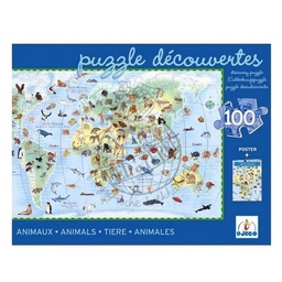 [3070900074200] Puzzle World's Animals Animaux (Jigsaw)