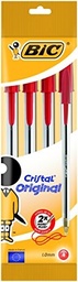 [3086120100018] Bic Biro Red 4Pcs Medium
