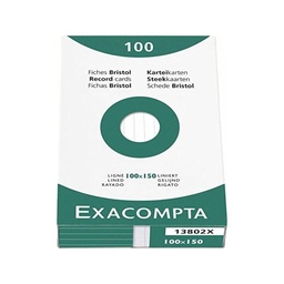 [3130630138020] Record Cards 100x150 Ruled White 13802X Exacompta