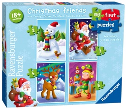 [4005556068548] Puzzle (4 in box) Christmas Friends (Jigsaw)