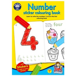 [5011863501233] Number Sticker Colouring Book (Orchard Toys)